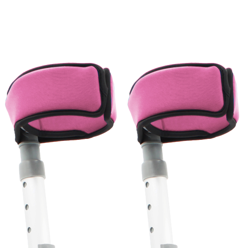 Pair Of Deluxe Neoprene Crutch Arm Cuff Covers - Enhance Comfort and Style for Your Crutches - Pink